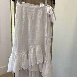 NWT! Saks Fifth Avenue Linen Wrap Skirt